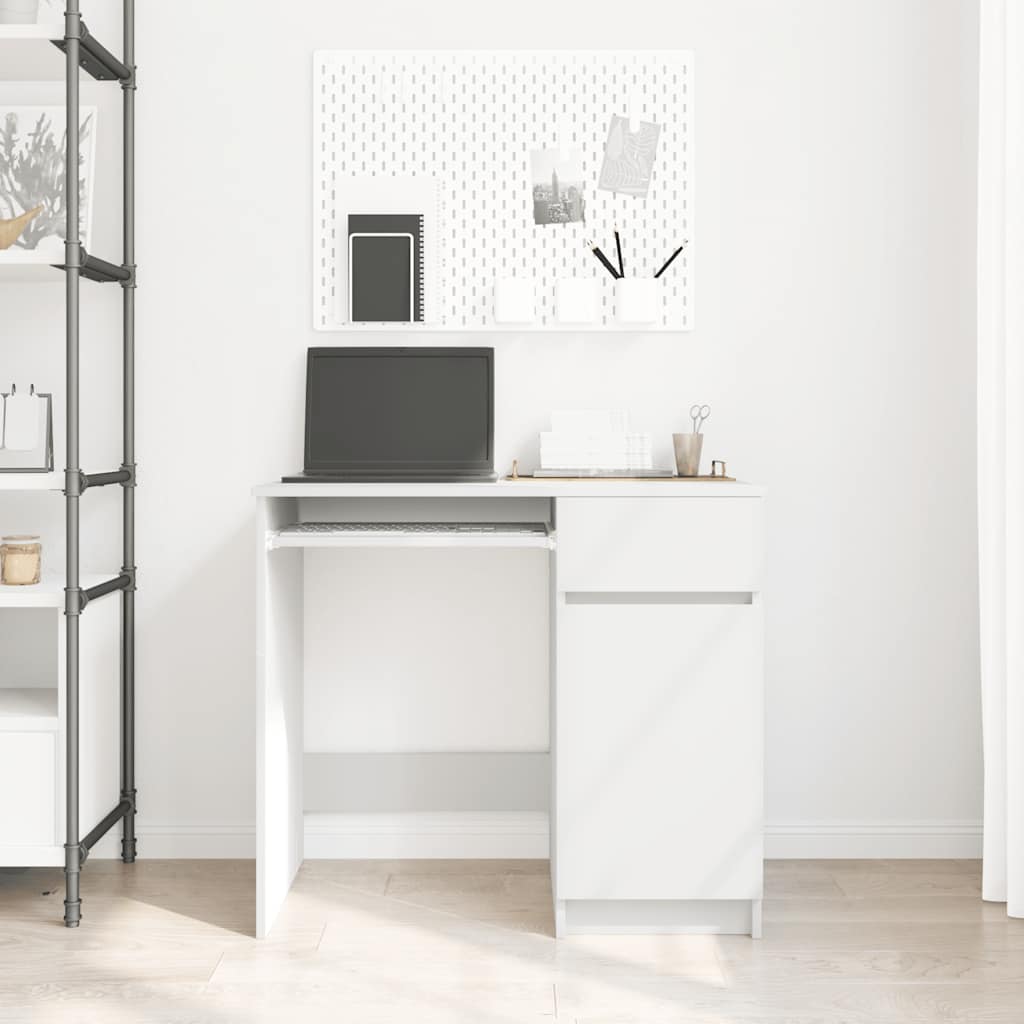 vidaXL Birou alb 86x49x76 cm lemn prelucrat vidaXL Birou alb 86x49x76 cm lemn prelucrat