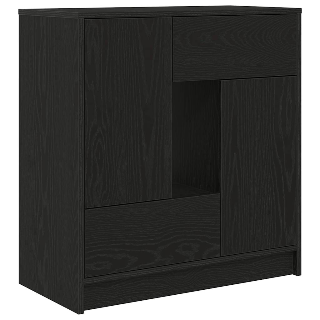 vidaXL Bufetă cu sertare și uși Stejar negru 70,5x34x74,5 cm