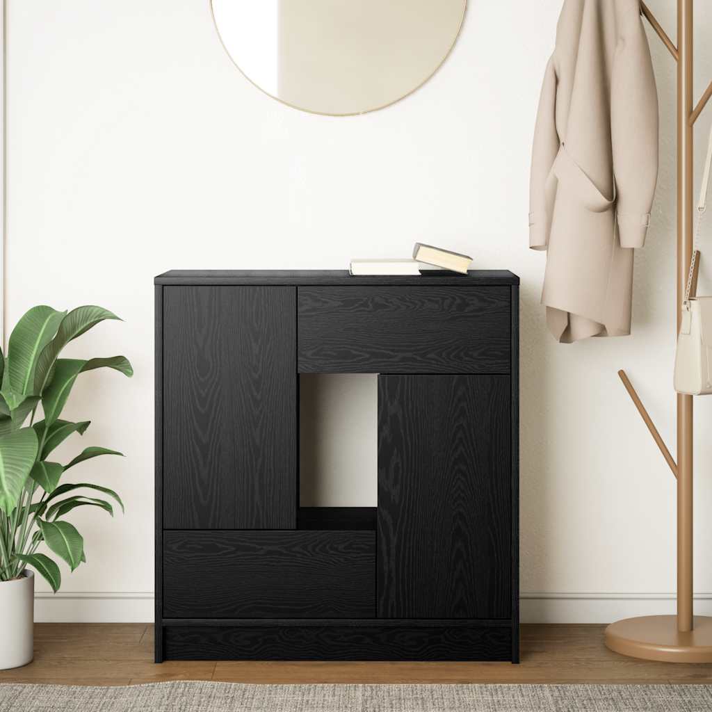 vidaXL Bufetă cu sertare și uși Stejar negru 70,5x34x74,5 cm