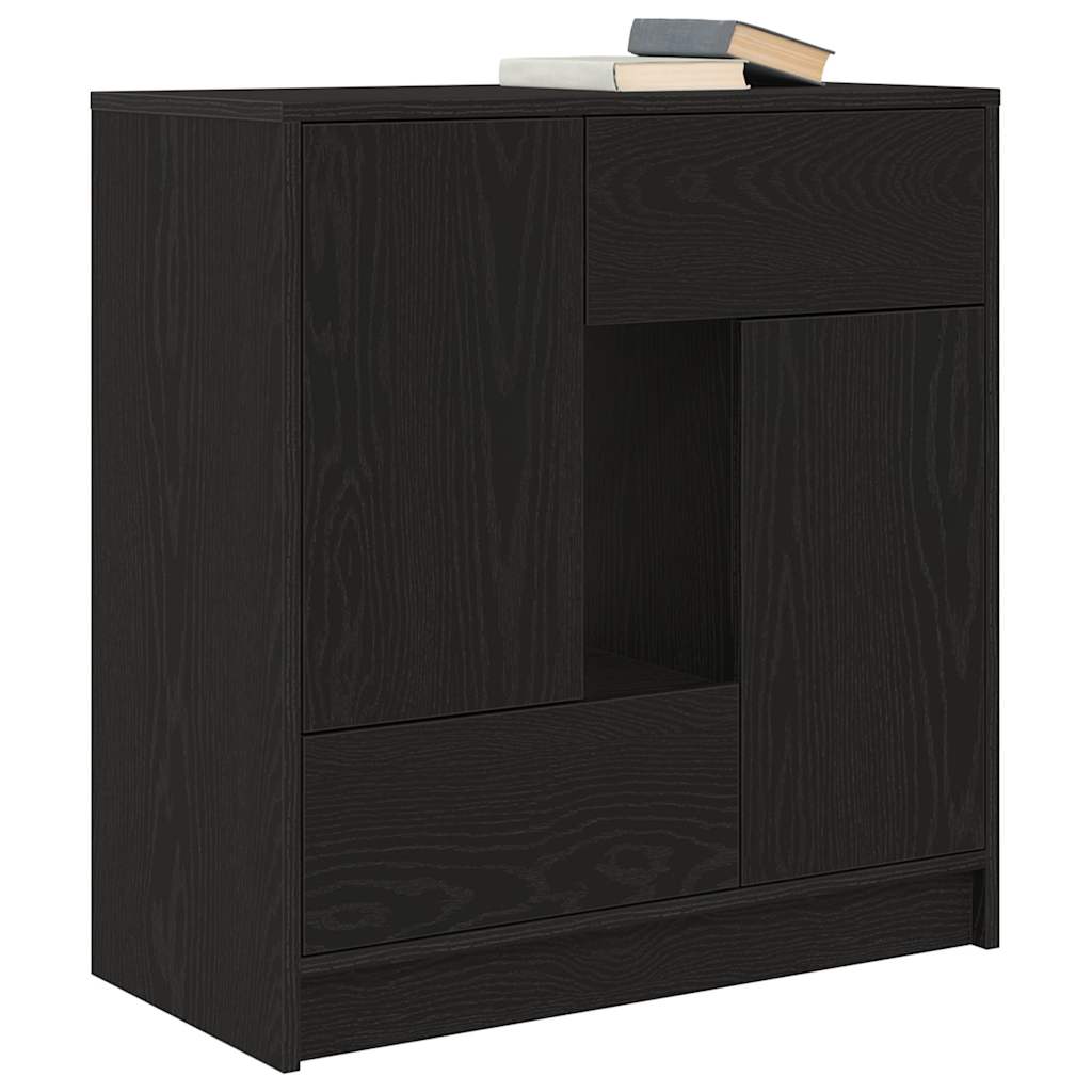 vidaXL Bufetă cu sertare și uși Stejar negru 70,5x34x74,5 cm