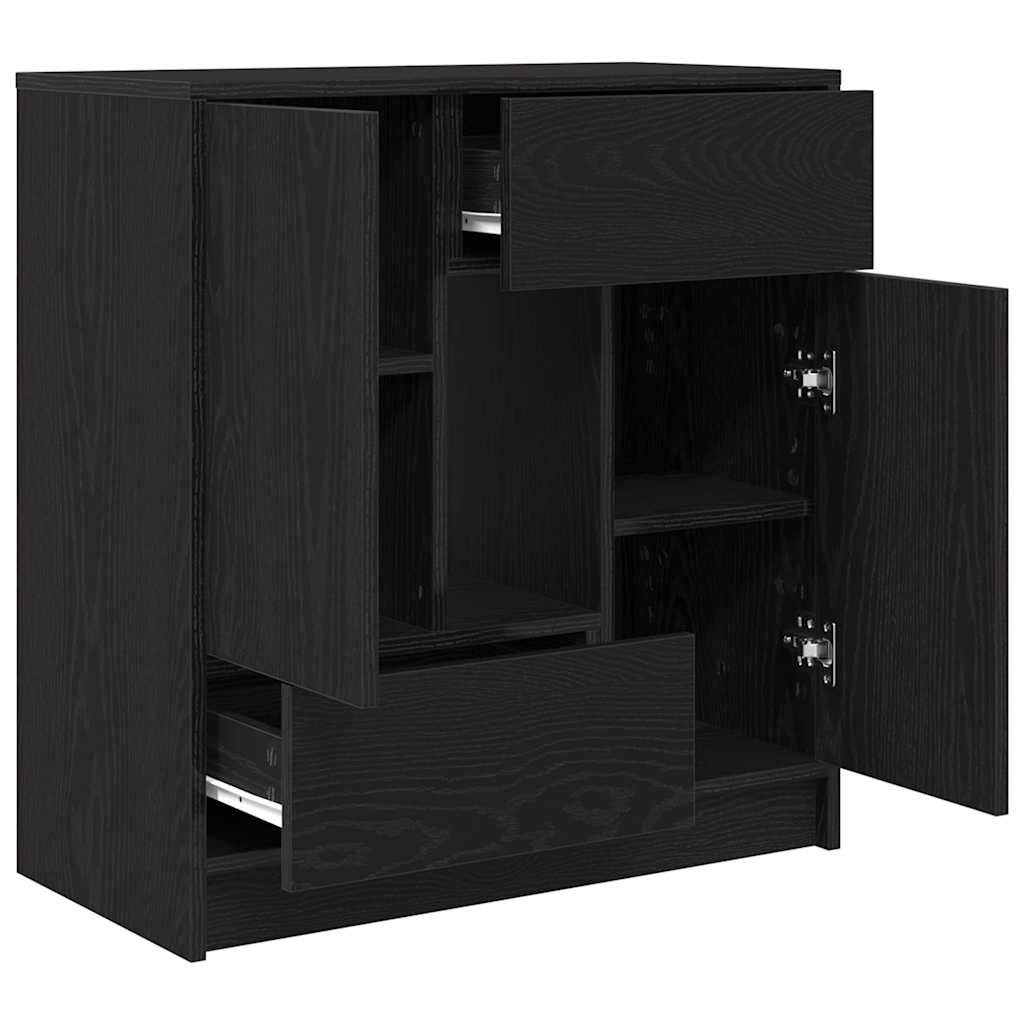 vidaXL Bufetă cu sertare și uși Stejar negru 70,5x34x74,5 cm