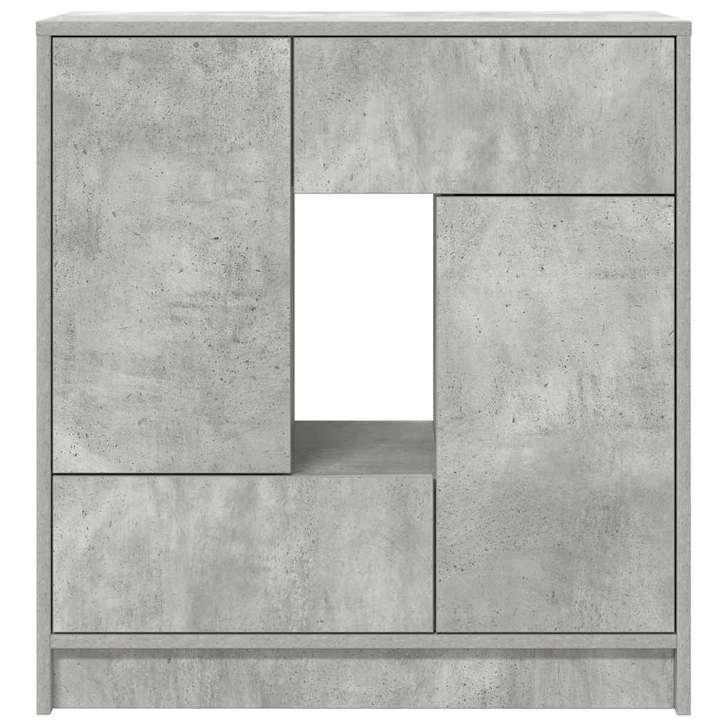 vidaXL Bufetă cu sertare și uși Gri beton 70,5x34x74,5 cm vidaXL Bufetă cu sertare și uși Gri beton 70,5x34x74,5 cm
