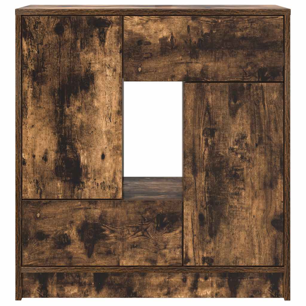 vidaXL Bufetă cu sertare și uși Stejar afumat 70,5x34x74,5 cm
