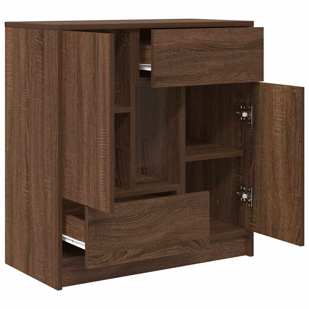 vidaXL Bufetă cu sertare și uși Stejar maro 70,5x34x74,5 cm