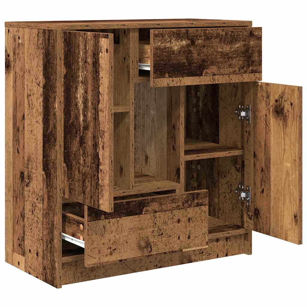 vidaXL Bufetă cu sertare și uși Lemn vechi 70,5x34x74,5 cm