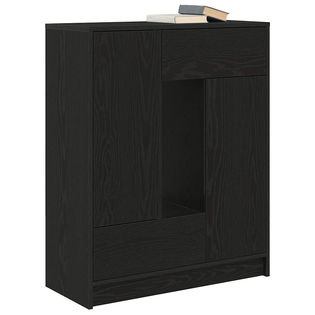 vidaXL Bufetă cu sertare și uși Stejar negru 73x31x90 cm