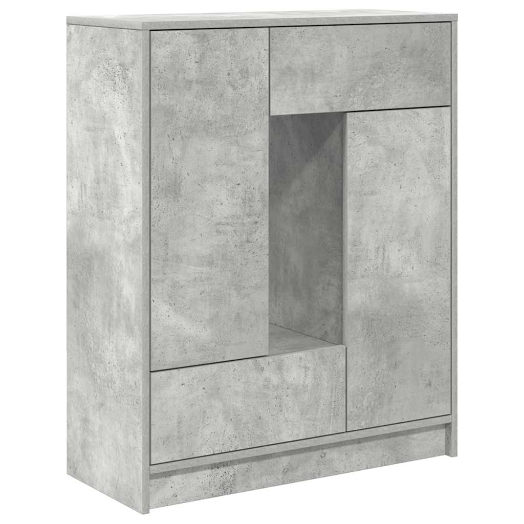 vidaXL Bufetă cu sertare și uși Gri beton 73x31x90 cm