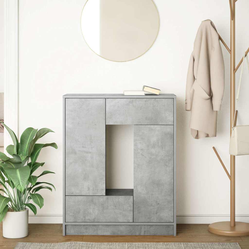 vidaXL Bufetă cu sertare și uși Gri beton 73x31x90 cm