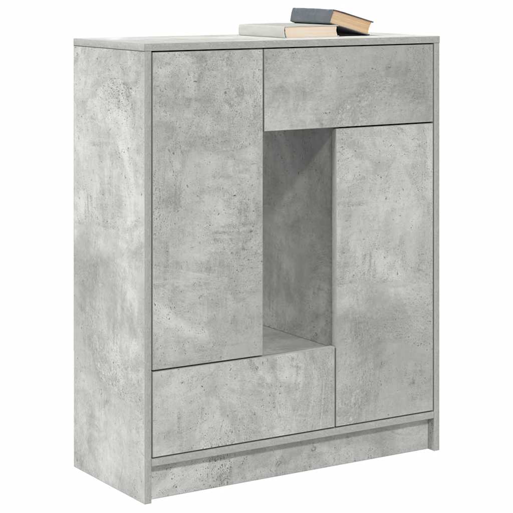 vidaXL Bufetă cu sertare și uși Gri beton 73x31x90 cm