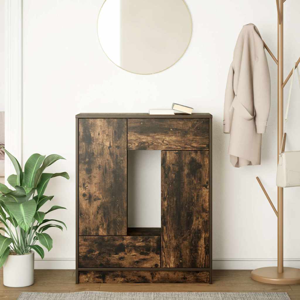 vidaXL Bufetă cu sertare și uși Stejar afumat 73x31x90 cm