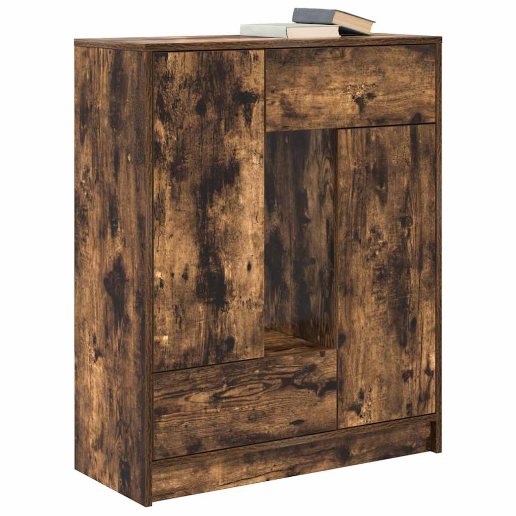vidaXL Bufetă cu sertare și uși Stejar afumat 73x31x90 cm