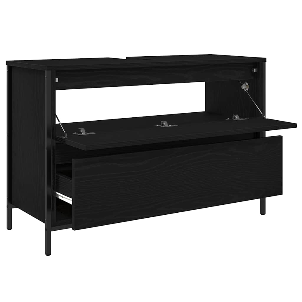 vidaXL Dulap pentru baie cu sertare Stejar negru 90x34,5x60 cm vidaXL Dulap pentru baie cu sertare Stejar negru 90x34,5x60 cm