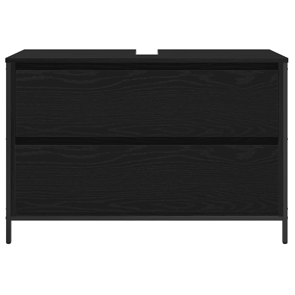 vidaXL Dulap pentru baie cu sertare Stejar negru 90x34,5x60 cm vidaXL Dulap pentru baie cu sertare Stejar negru 90x34,5x60 cm