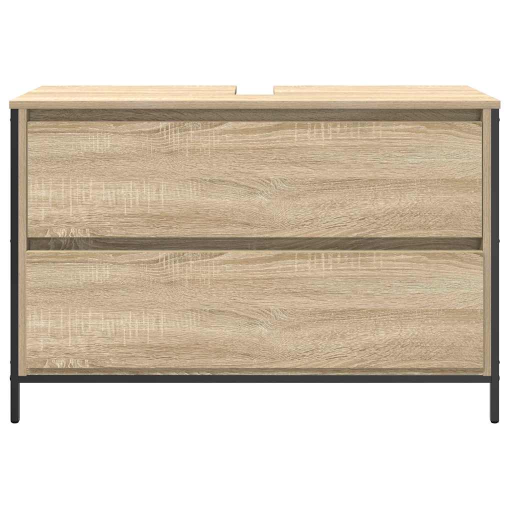 vidaXL Dulap pentru baie cu sertare Stejar Sonoma 90x34,5x60 cm