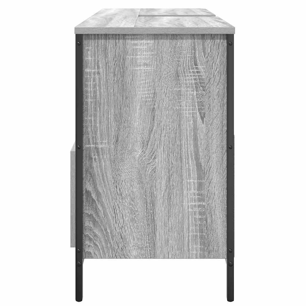 vidaXL Dulap pentru baie cu sertare Gri Sonoma 90x34,5x60 cm vidaXL Dulap pentru baie cu sertare Gri Sonoma 90x34,5x60 cm