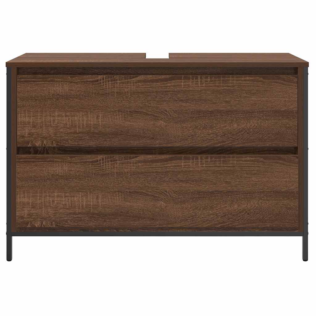 vidaXL Dulap pentru baie cu sertare, stejar maro, 90x34,5x60 cm vidaXL Dulap pentru baie cu sertare, stejar maro, 90x34,5x60 cm