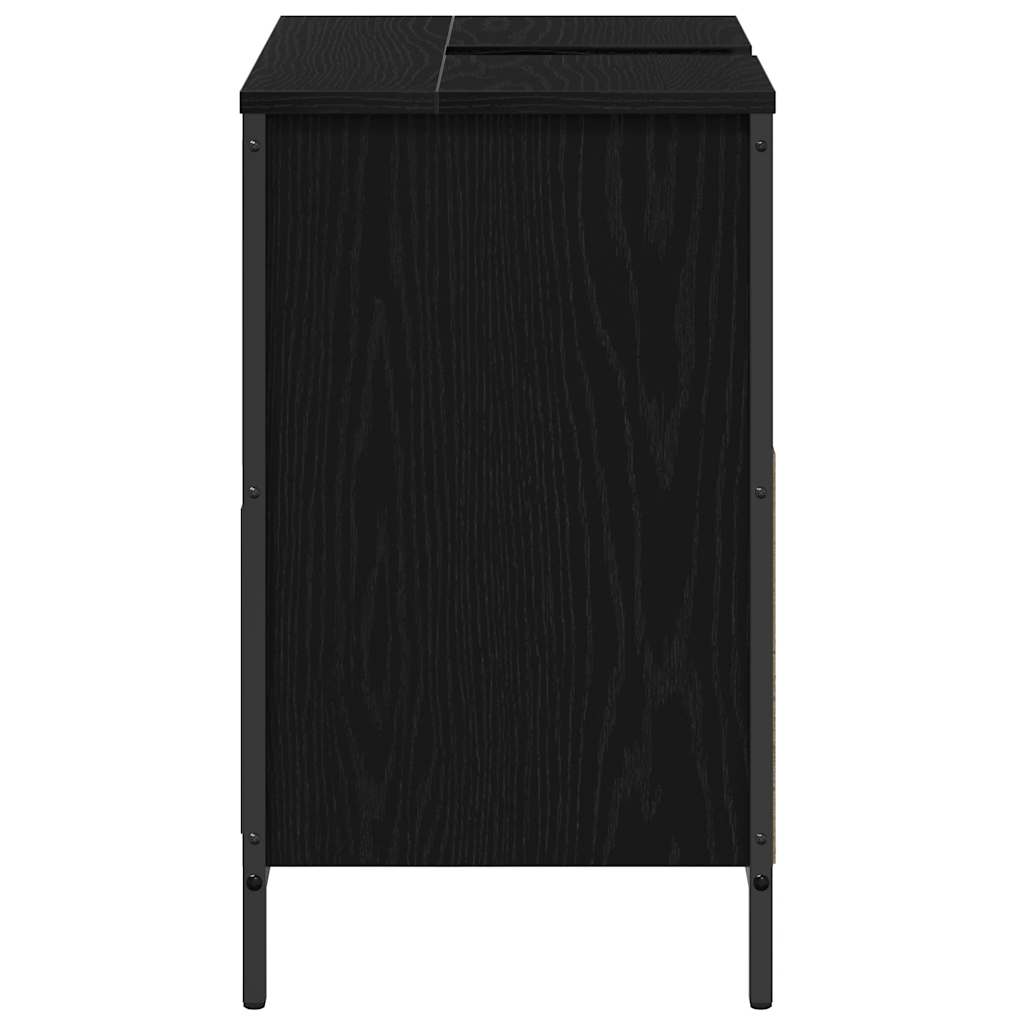 vidaXL Dulap pentru baie cu sertare Stejar negru 60x34,5x60 cm