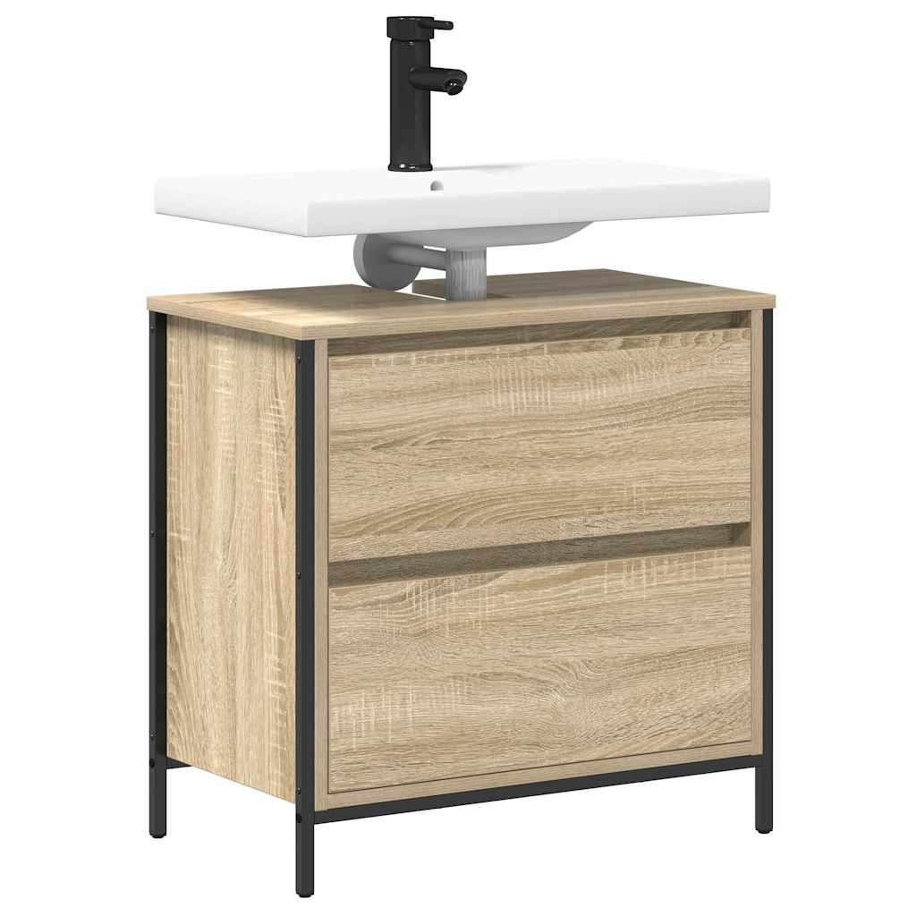 vidaXL Dulap pentru baie cu sertare Stejar Sonoma 60x34,5x60 cm vidaXL Dulap pentru baie cu sertare Stejar Sonoma 60x34,5x60 cm