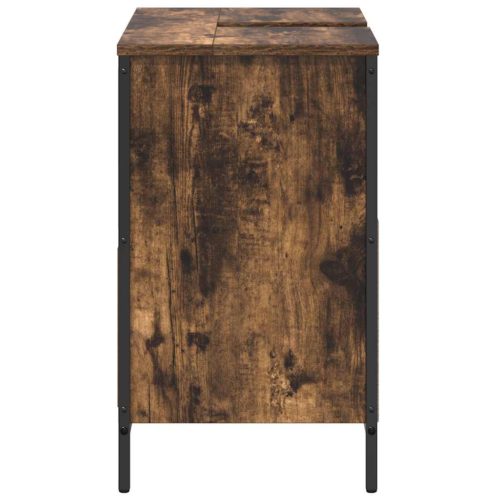 vidaXL Dulap pentru baie cu sertare stejar afumat 60x34,5x60 cm vidaXL Dulap pentru baie cu sertare stejar afumat 60x34,5x60 cm