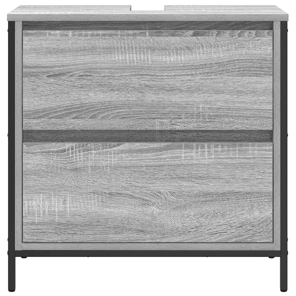 vidaXL Dulap pentru baie cu sertare Gri Sonoma 60x34,5x60 cm vidaXL Dulap pentru baie cu sertare Gri Sonoma 60x34,5x60 cm