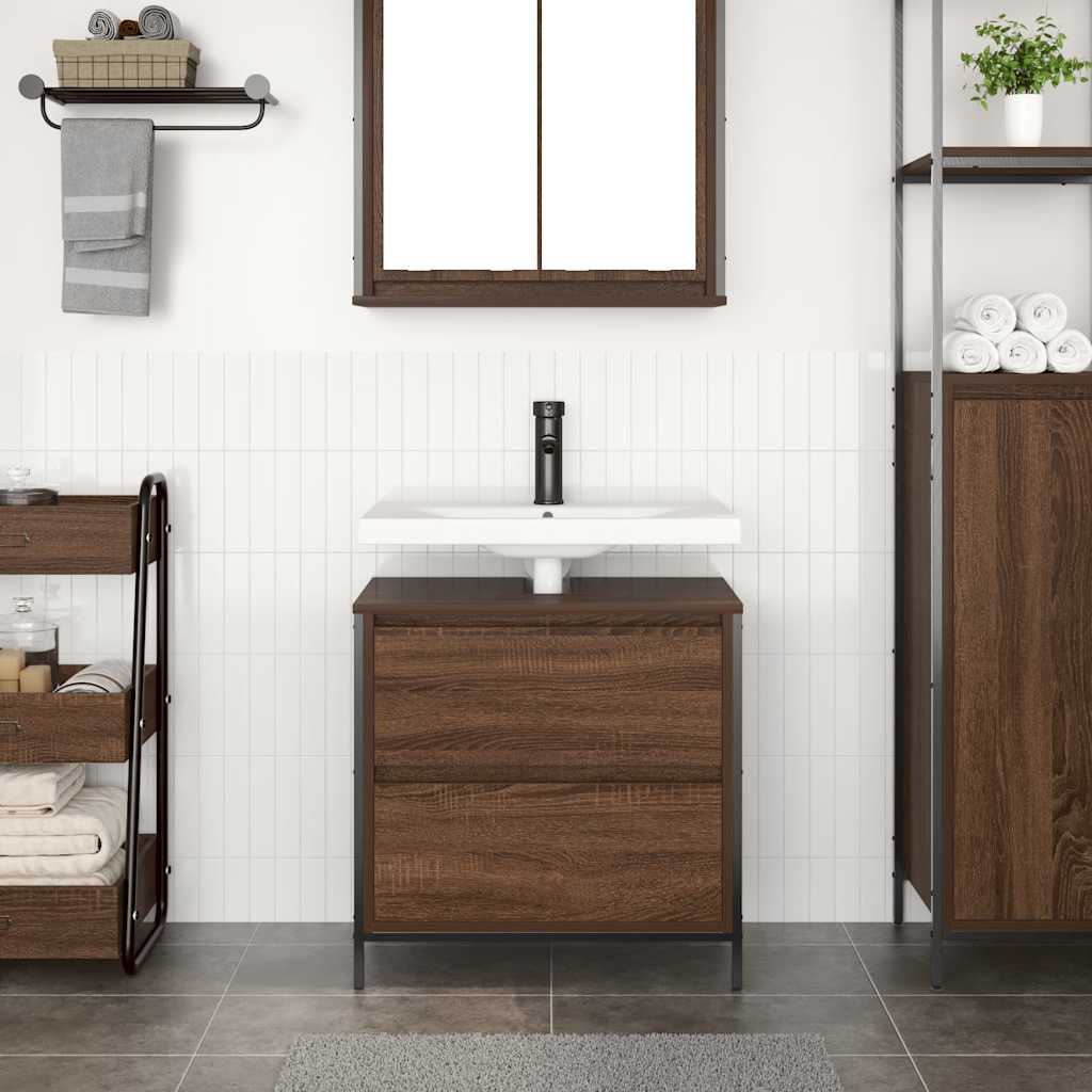vidaXL Dulap pentru baie cu sertare Stejar maro 60x34,5x60 cm vidaXL Dulap pentru baie cu sertare Stejar maro 60x34,5x60 cm