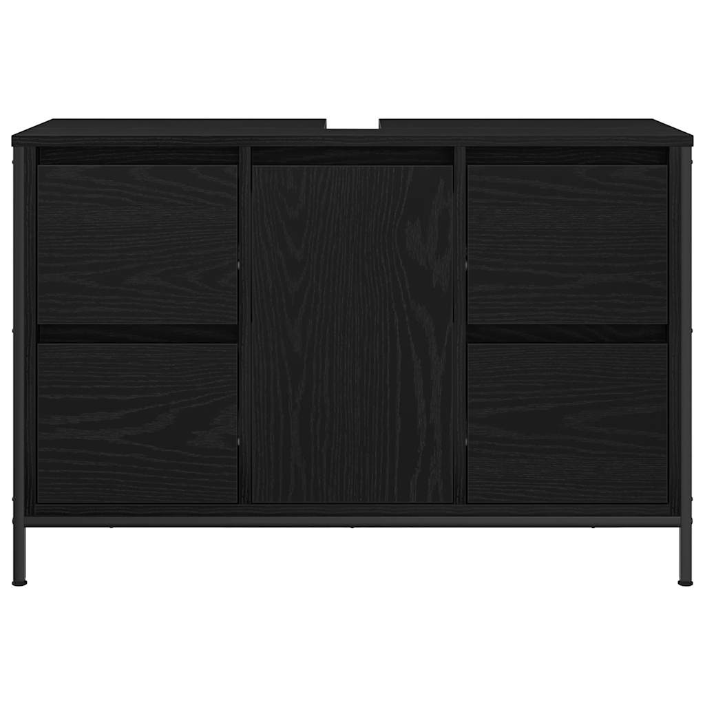 vidaXL Dulap pentru chiuvetă cu sertare Stejar negru 90x34,5x60 cm vidaXL Dulap pentru chiuvetă cu sertare Stejar negru 90x34,5x60 cm