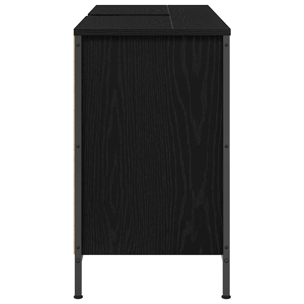 vidaXL Dulap pentru chiuvetă cu sertare Stejar negru 90x34,5x60 cm vidaXL Dulap pentru chiuvetă cu sertare Stejar negru 90x34,5x60 cm