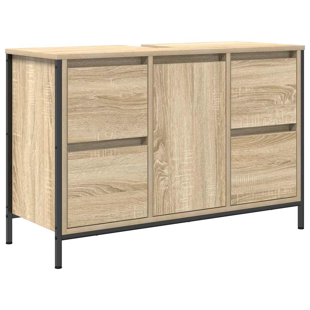 vidaXL Dulap pentru chiuvetă cu sertare Stejar Sonoma 90x34,5x60 cm