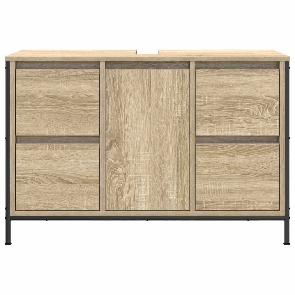 vidaXL Dulap pentru chiuvetă cu sertare Stejar Sonoma 90x34,5x60 cm