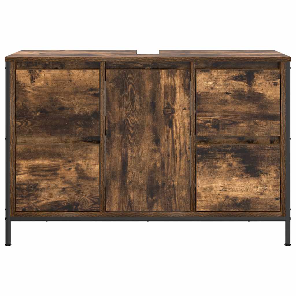 vidaXL Dulap lavoar cu sertare stejar afumat 90x34,5x60 cm vidaXL Dulap lavoar cu sertare stejar afumat 90x34,5x60 cm