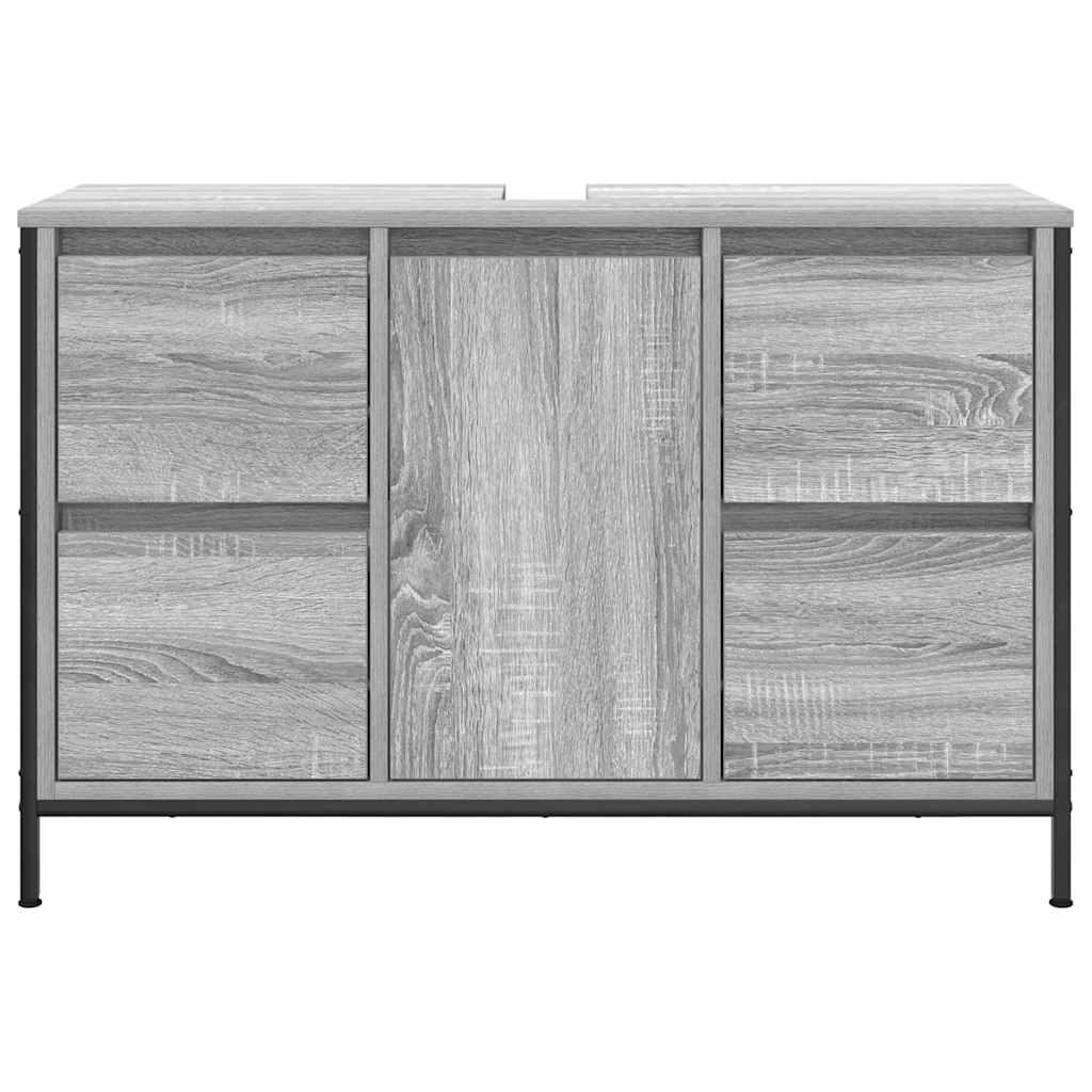 vidaXL Dulap pentru chiuvetă cu sertare Gri Sonoma 90x34,5x60 cm vidaXL Dulap pentru chiuvetă cu sertare Gri Sonoma 90x34,5x60 cm
