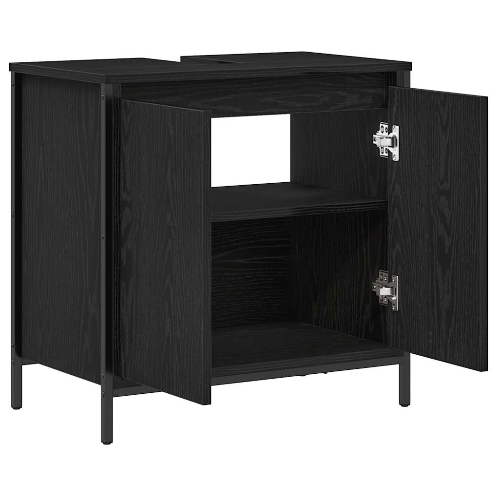vidaXL Dulap pentru lavoar baie negru 60x34,5x60 cm