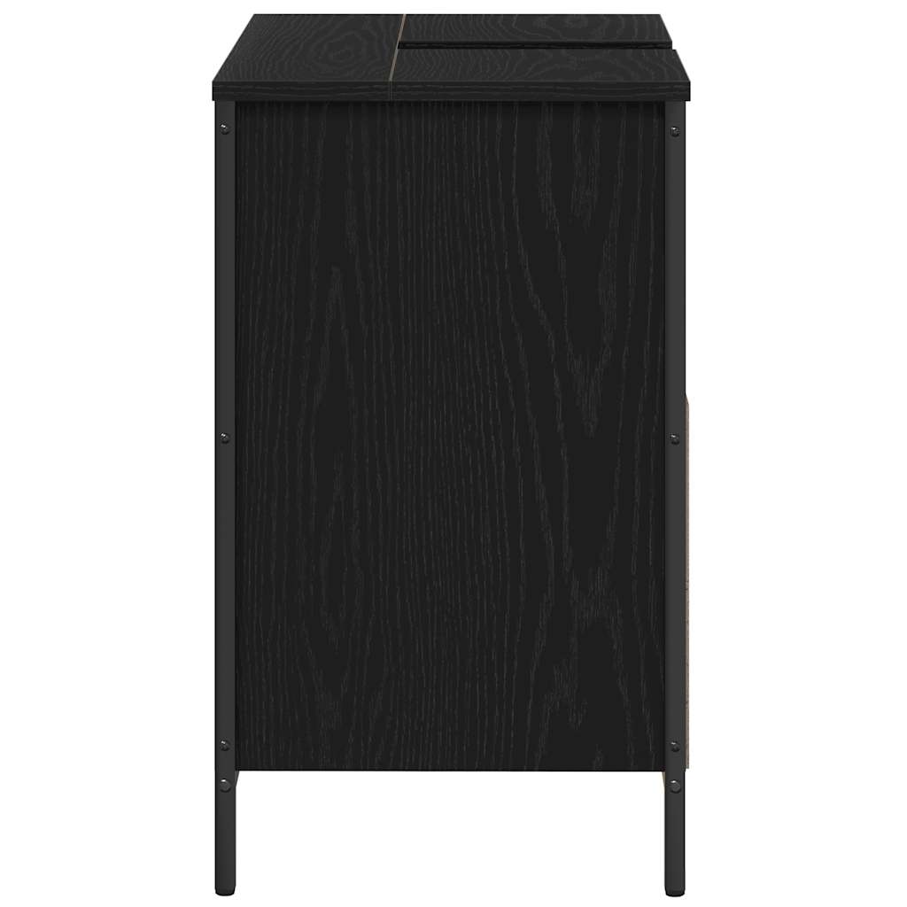 vidaXL Dulap pentru lavoar baie negru 60x34,5x60 cm