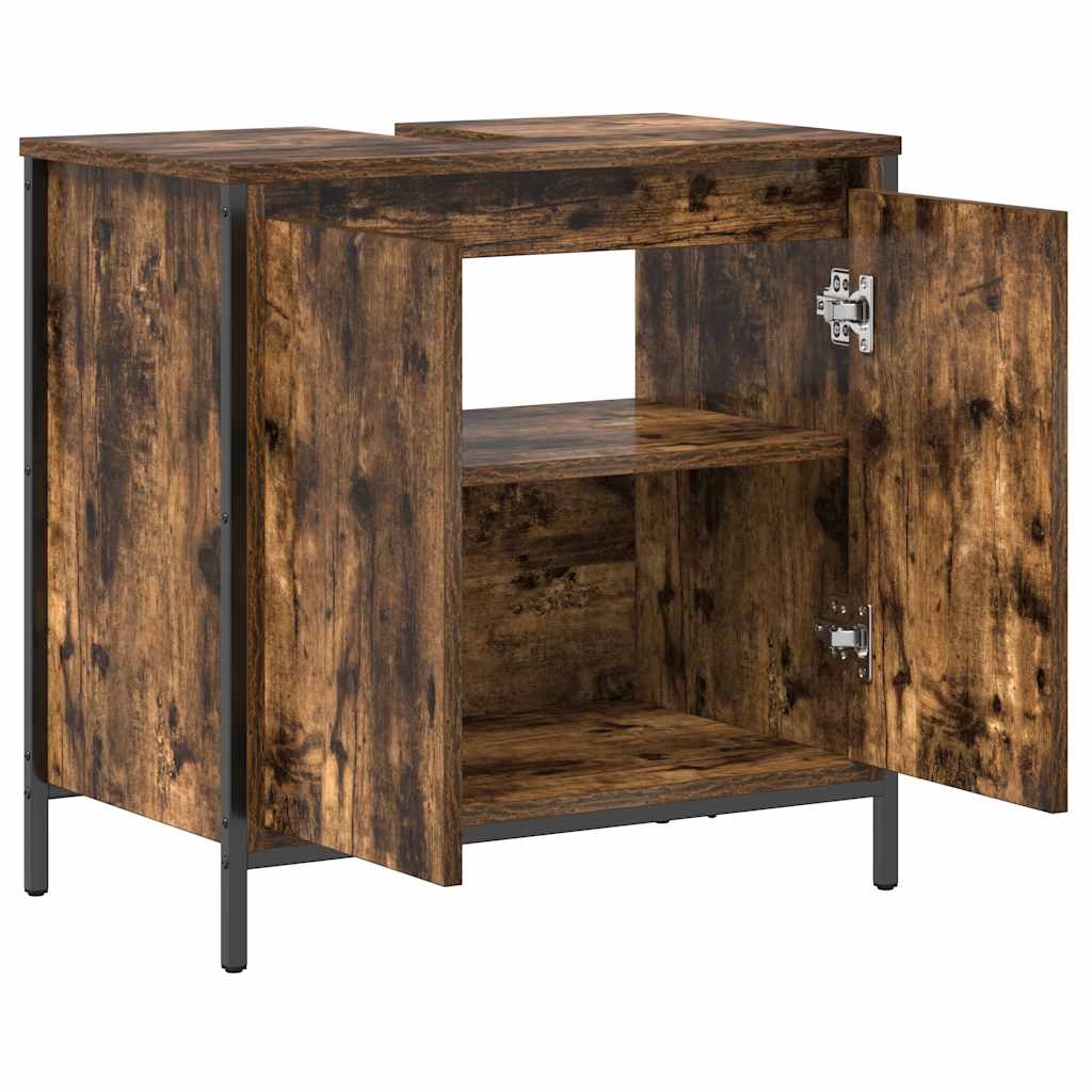 vidaXL Dulap pentru lavoar baie stejar afumat 60x34,5x60 cm vidaXL Dulap pentru lavoar baie stejar afumat 60x34,5x60 cm
