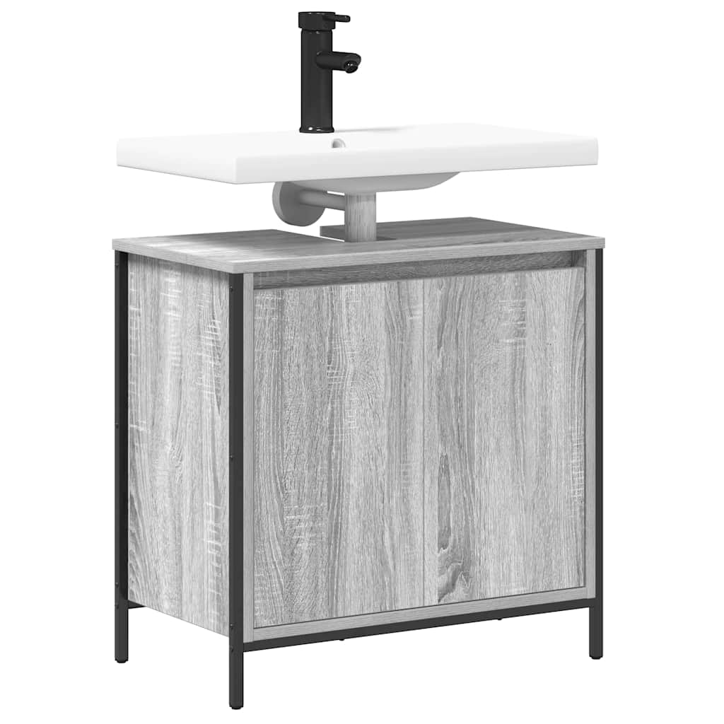 vidaXL Dulap pentru lavoar baie gri Sonoma 60x34,5x60 cm vidaXL Dulap pentru lavoar baie gri Sonoma 60x34,5x60 cm