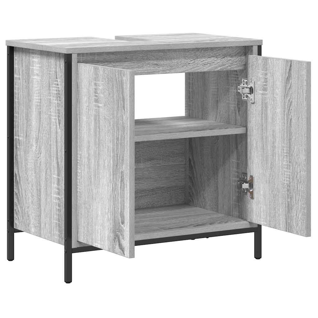 vidaXL Dulap pentru lavoar baie gri Sonoma 60x34,5x60 cm vidaXL Dulap pentru lavoar baie gri Sonoma 60x34,5x60 cm