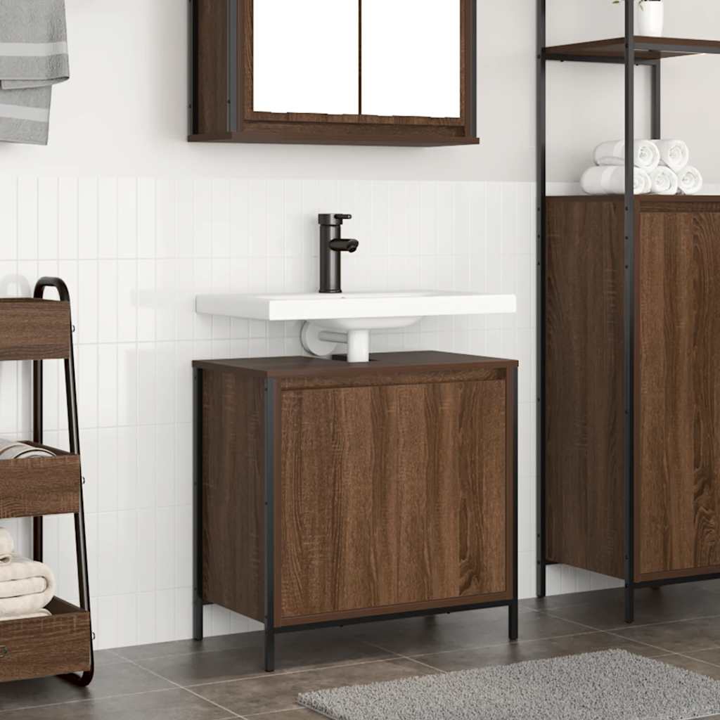 vidaXL Dulap pentru lavoar baie Stejar maro 60x34,5x60 cm vidaXL Dulap pentru lavoar baie Stejar maro 60x34,5x60 cm