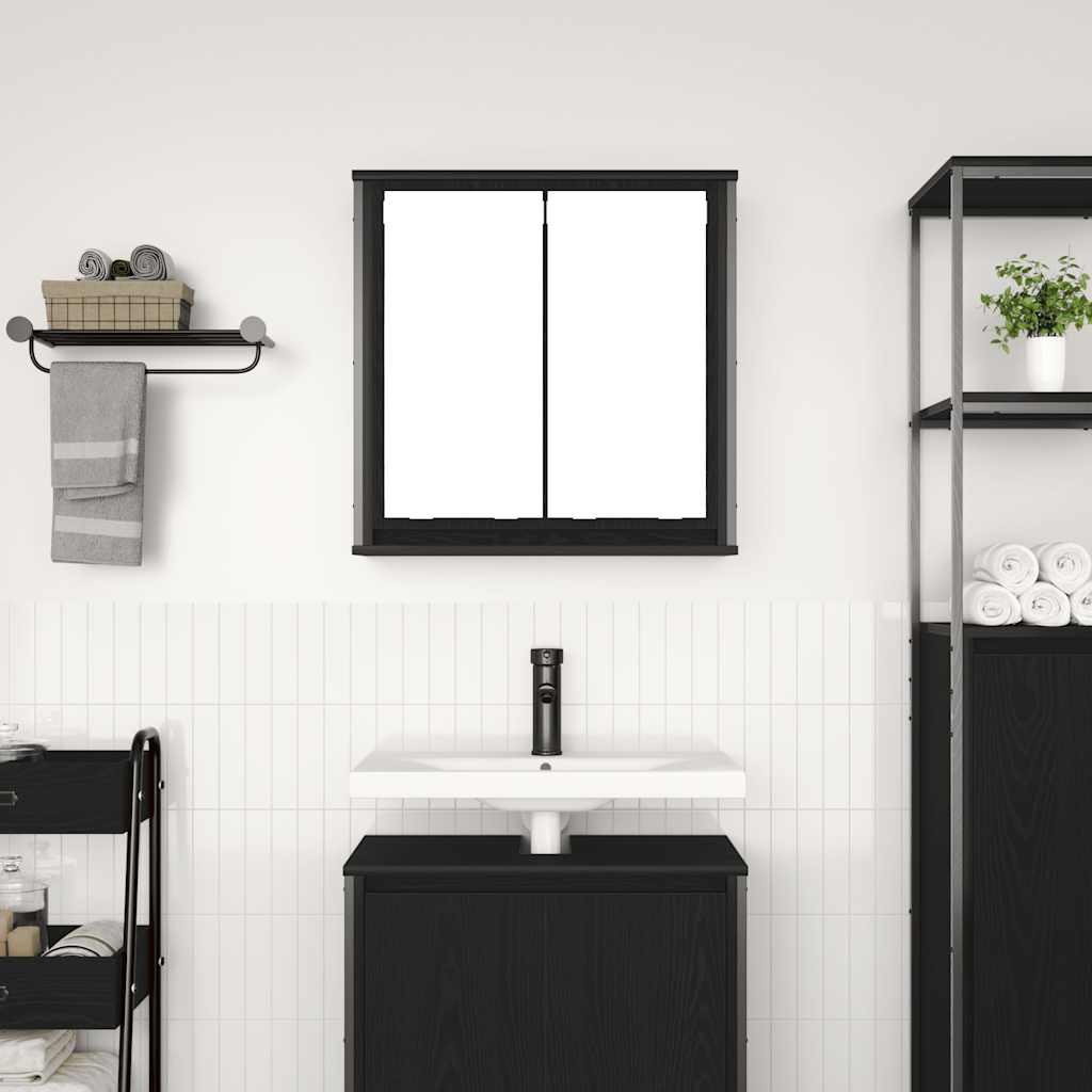 vidaXL Dulap de baie cu oglindă stejar negru 60x21x60 cm vidaXL Dulap de baie cu oglindă stejar negru 60x21x60 cm