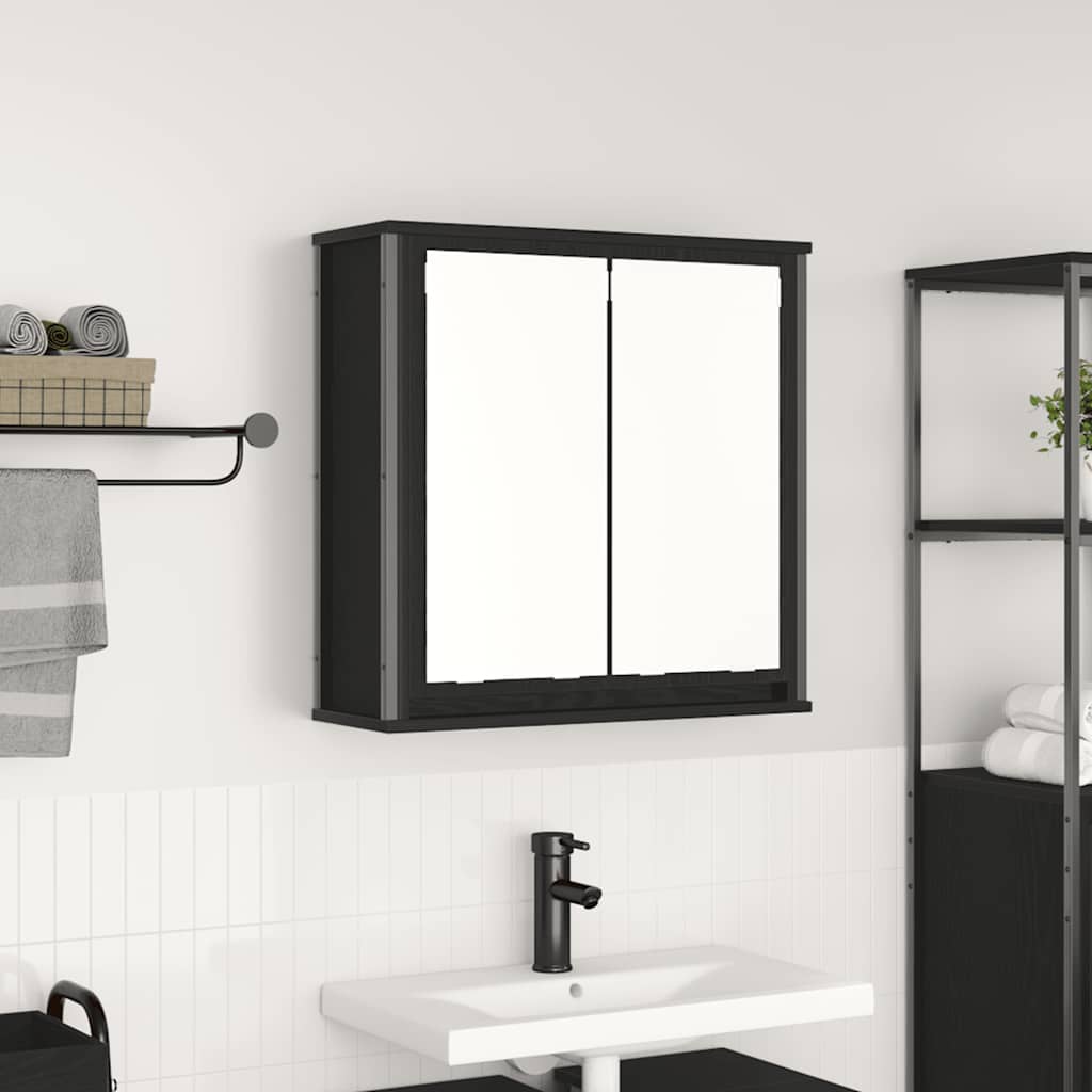 vidaXL Dulap de baie cu oglindă stejar negru 60x21x60 cm vidaXL Dulap de baie cu oglindă stejar negru 60x21x60 cm