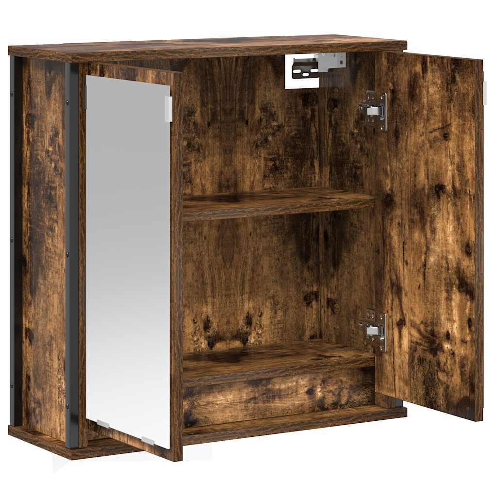 vidaXL Dulap de baie cu oglindă stejar afumat 60x21x60 cm vidaXL Dulap de baie cu oglindă stejar afumat 60x21x60 cm