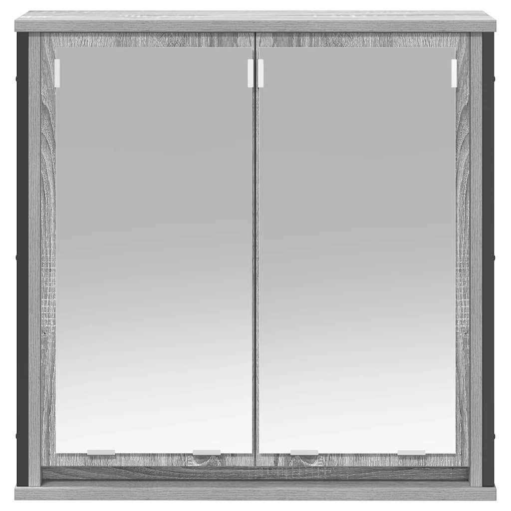 vidaXL Dulap de baie cu oglindă Gri Sonoma 60x21x60 cm vidaXL Dulap de baie cu oglindă Gri Sonoma 60x21x60 cm