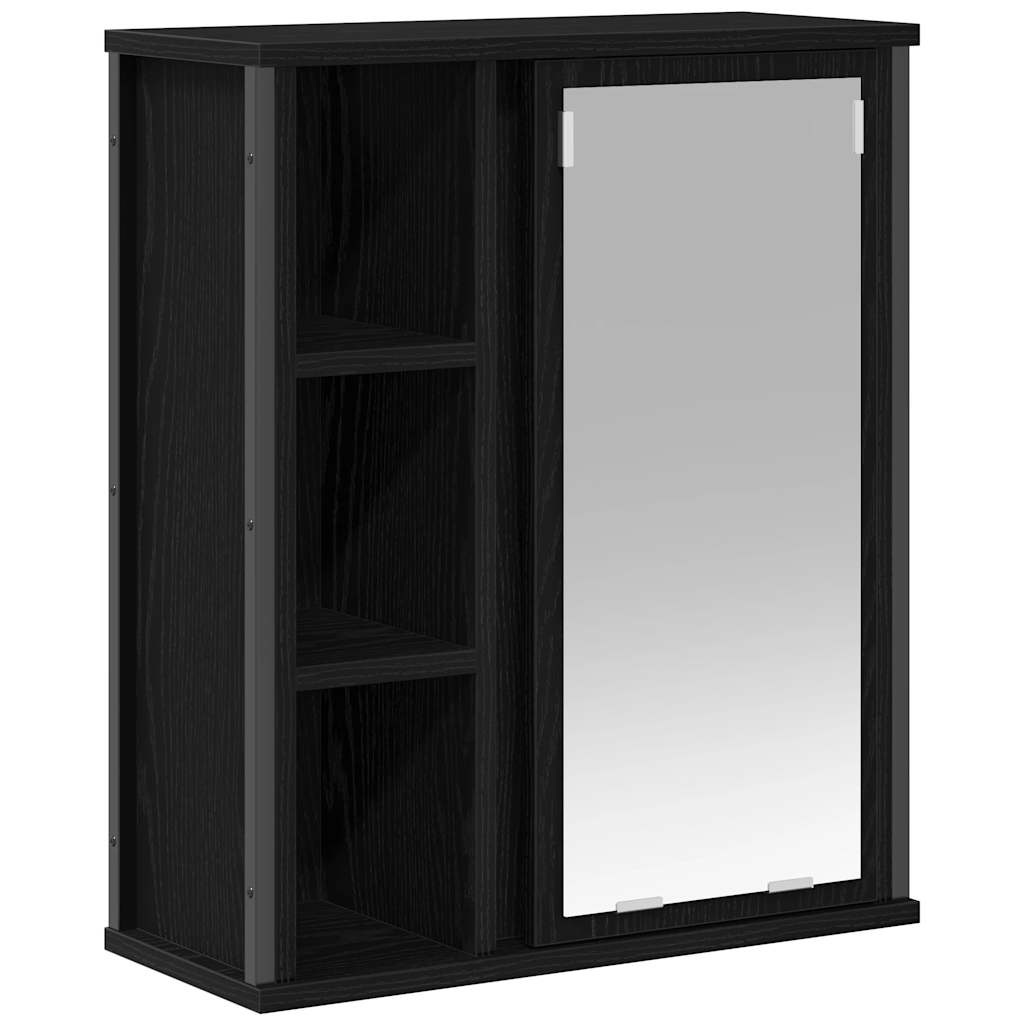 vidaXL Dulap de baie cu oglindă stejar negru 50x21x60 cm vidaXL Dulap de baie cu oglindă stejar negru 50x21x60 cm