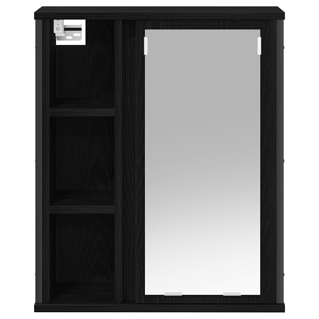 vidaXL Dulap de baie cu oglindă stejar negru 50x21x60 cm vidaXL Dulap de baie cu oglindă stejar negru 50x21x60 cm