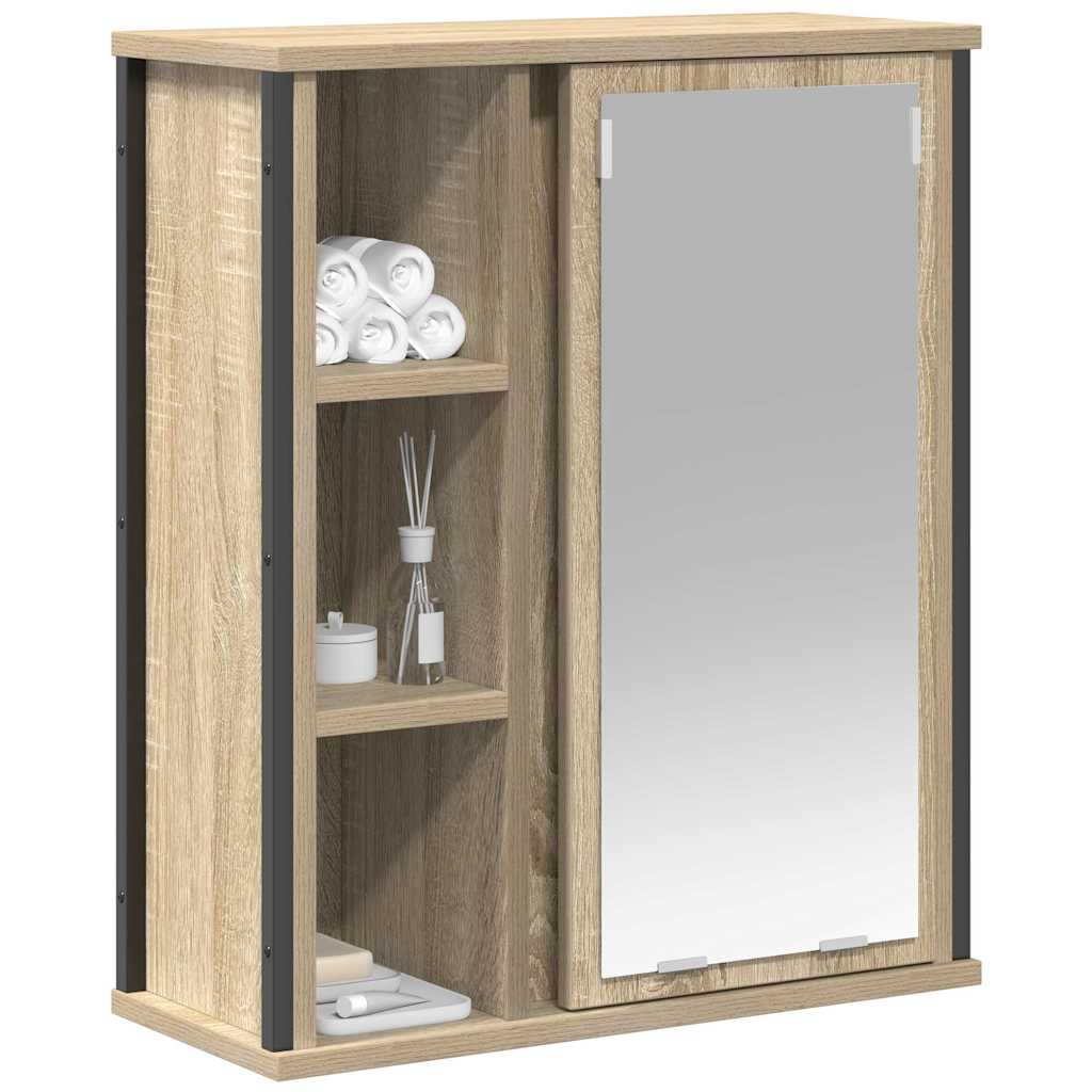 vidaXL Dulap de baie cu oglindă Stejar Sonoma 50x21x60 cm vidaXL Dulap de baie cu oglindă Stejar Sonoma 50x21x60 cm
