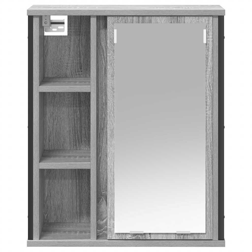 vidaXL Dulap de baie cu oglindă gri Sonoma 50x21x60 cm vidaXL Dulap de baie cu oglindă gri Sonoma 50x21x60 cm
