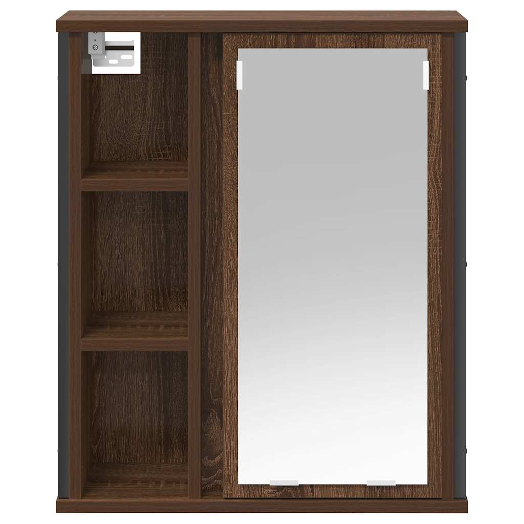 vidaXL Dulap de baie cu oglindă stejar maro 50x21x60 cm