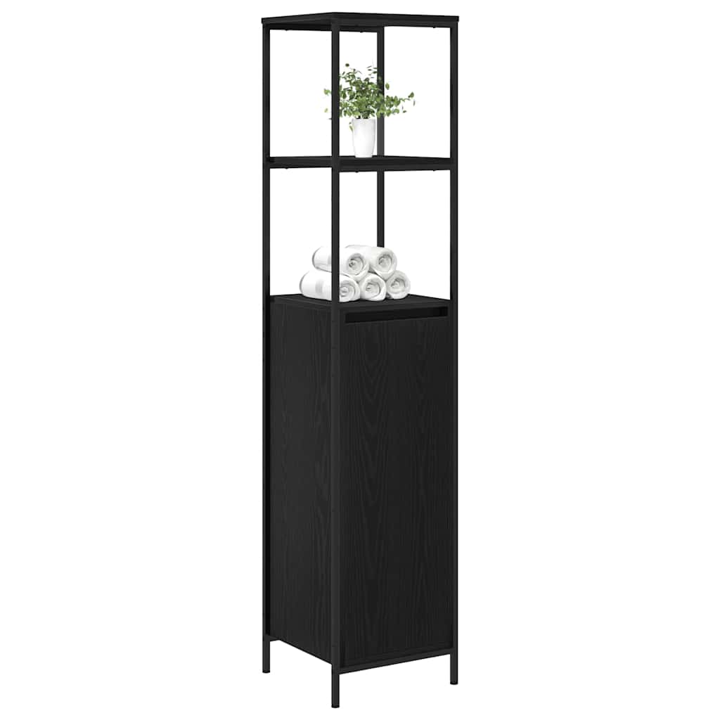 vidaXL Dulap de baie cu rafturi Stejar negru 36x35x165 cm