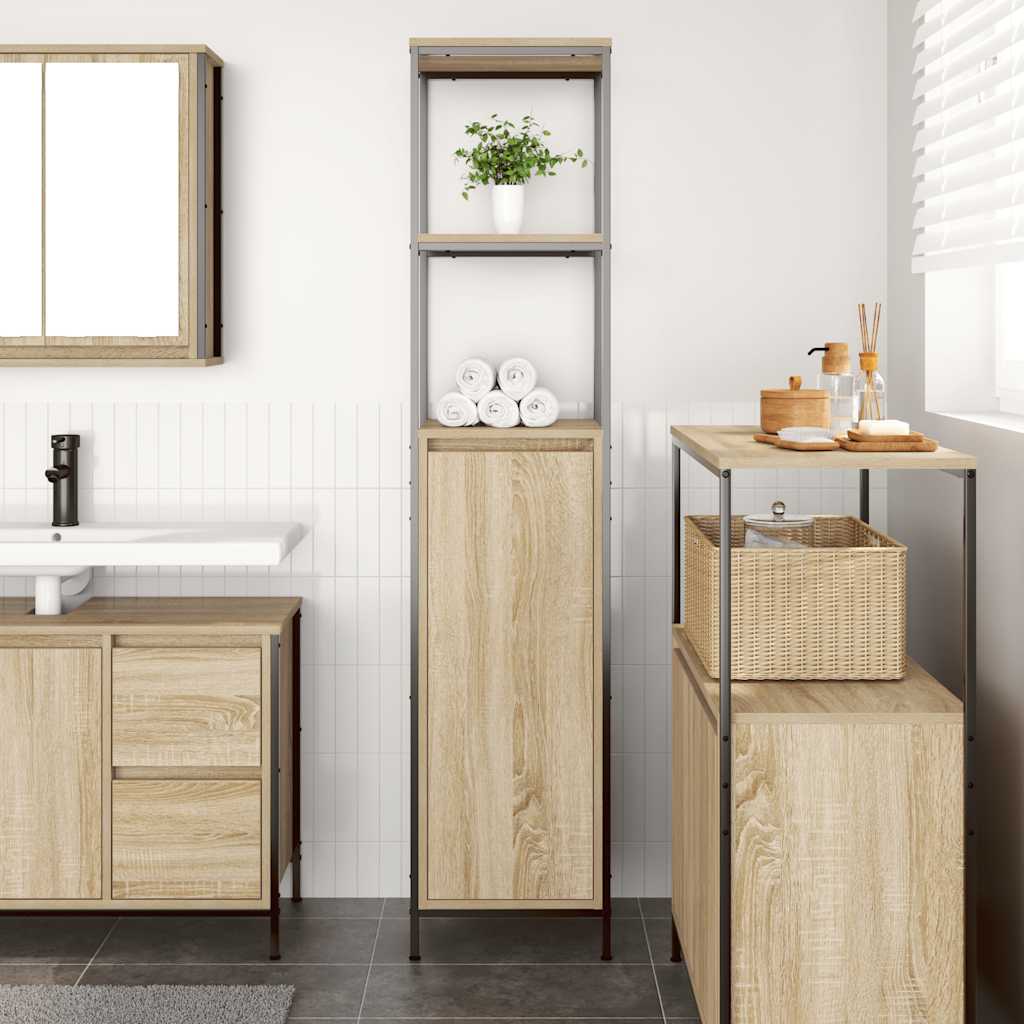 vidaXL Dulap de baie cu rafturi Stejar Sonoma 36x35x165 cm