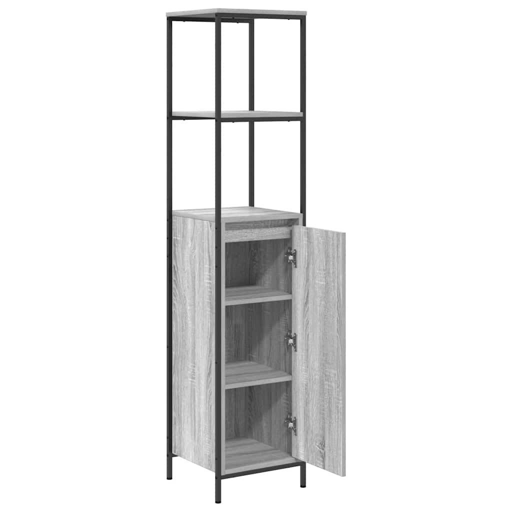 vidaXL Dulap de baie cu rafturi Gri Sonoma 36x35x165 cm