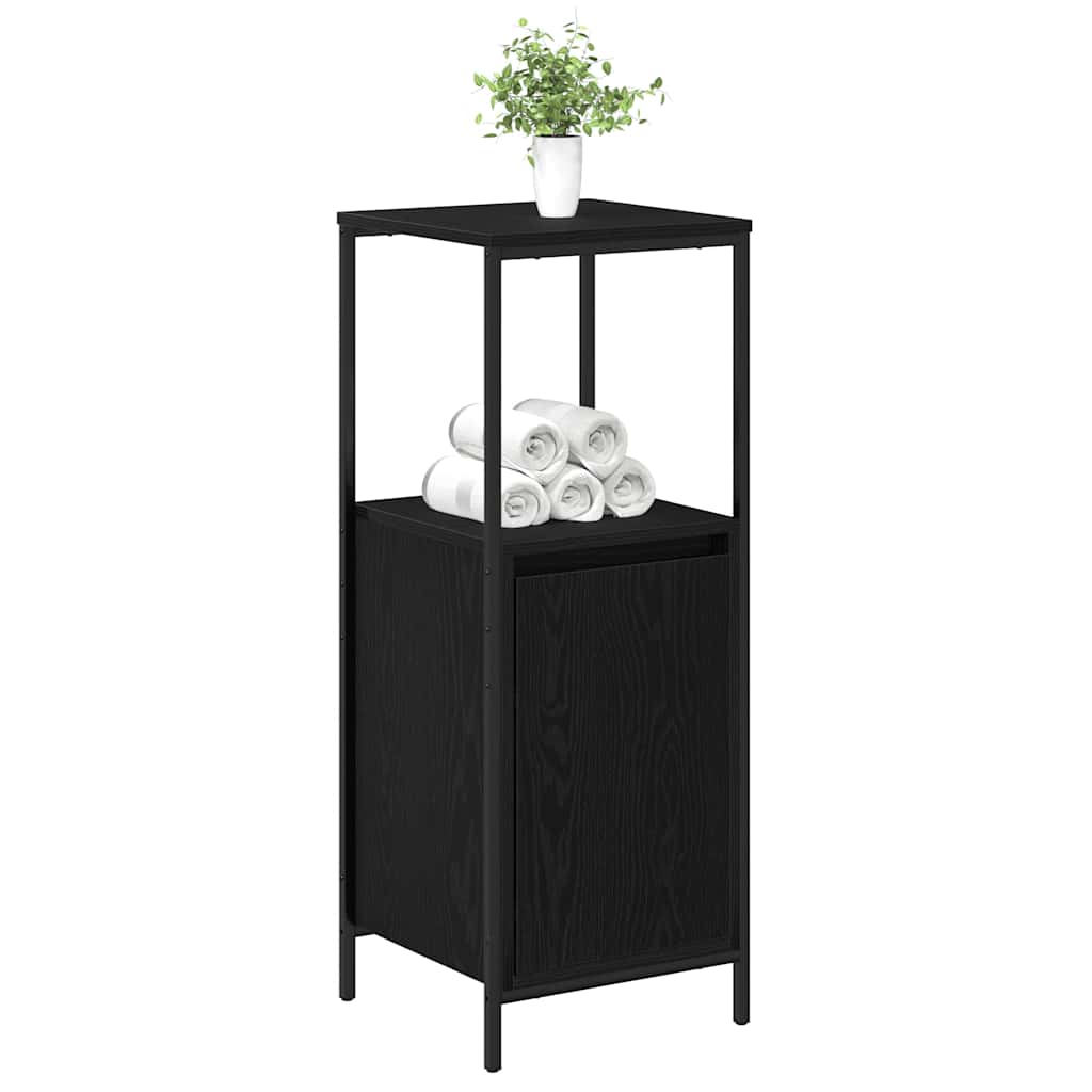 vidaXL Dulap de baie cu rafturi Stejar negru 36x35x95 cm